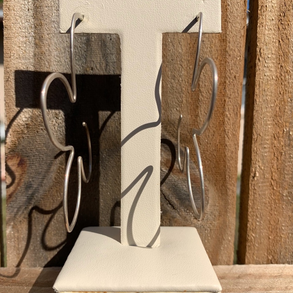 Sterling Silver flower hoop earrings
